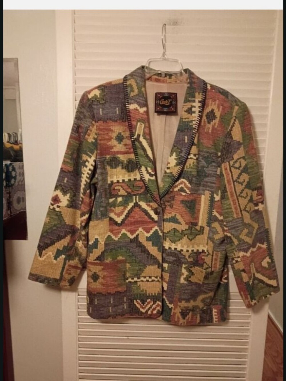 Circle T Multicolor Southwestern Blazer with Tan Accents - Picture 2 of 7